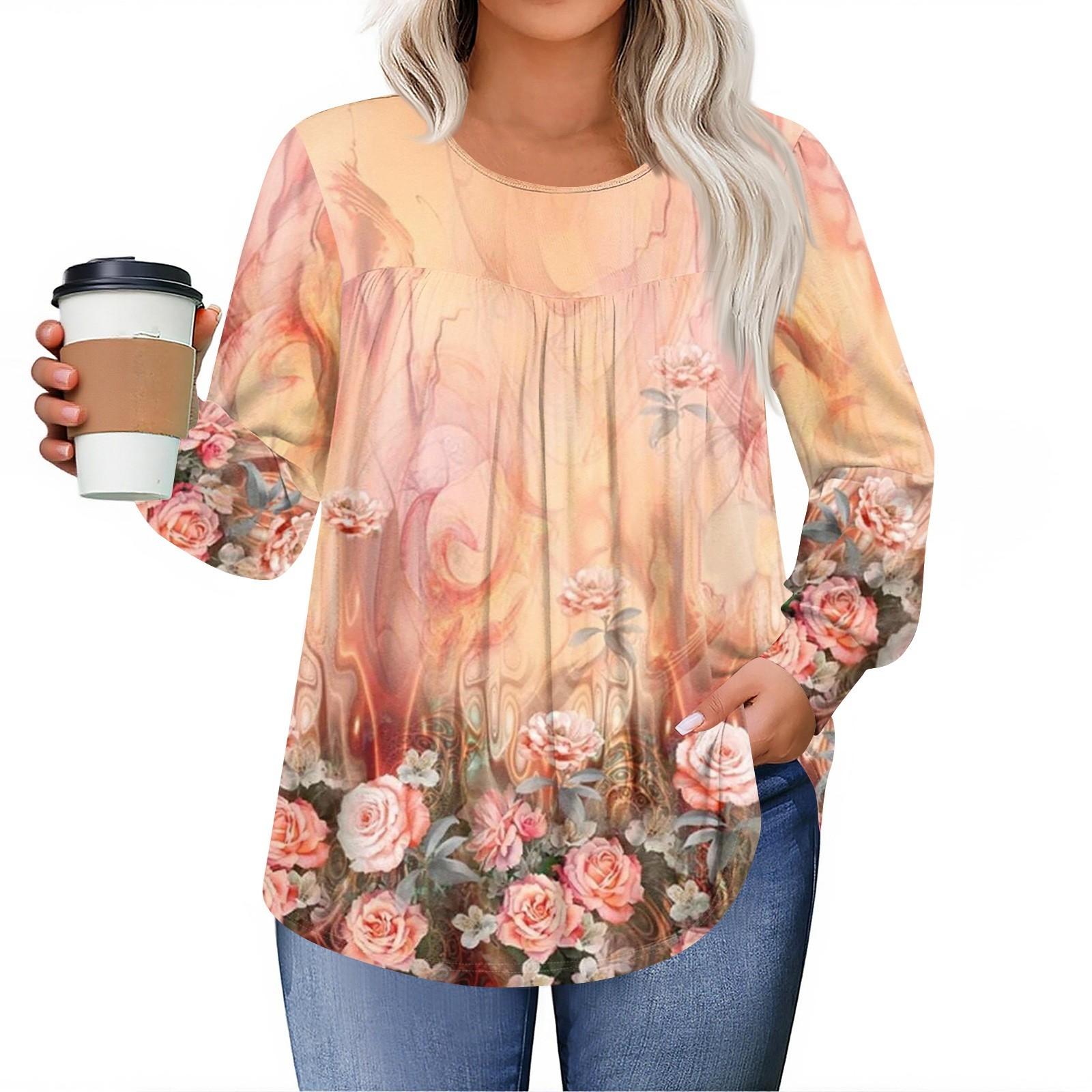 Womens Plus Size Tops Long Sleeve Shirts Round Neck Flowy Tunic Casual Loose Blouse L-5 XXXXL
Womens Plus Size Tops Long Sleeve Shirts Round Neck Flowy Tunic Casual Loose Blouse L-5 XXXXL