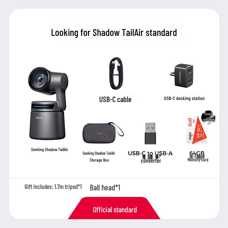 OBSBOT Tail 2 AI 3-Axis Gimbal 4K Streaming Camera for Professional E-commerce Live Streams.
OBSBOT Tail 2 AI 3-Axis Gimbal 4K Streaming Camera for Professional E-commerce Live Streams.