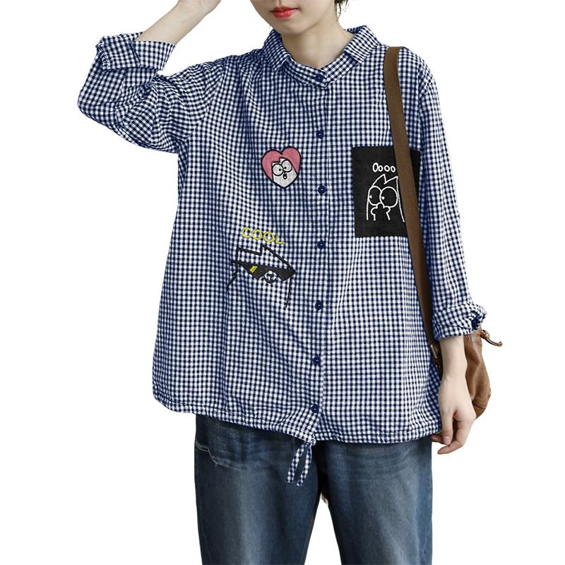 ZANZEA Женская повседневная блузка свободного кроя с длинным рукавом и отложным воротником, с принтом в клетку XL темно-синий
ZANZEA Женская повседневная блузка свободного кроя с длинным рукавом и отложным воротником, с принтом в клетку XL темно-синий