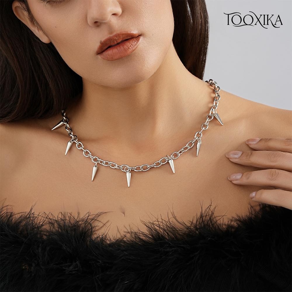 Tooxika, простое ожерелье с подвеской и заклепками, простое и универсальное женское однослойное популярное ожерелье для уличной съемки
Tooxika, простое ожерелье с подвеской и заклепками, простое и универсальное женское однослойное популярное ожерелье для уличной съемки