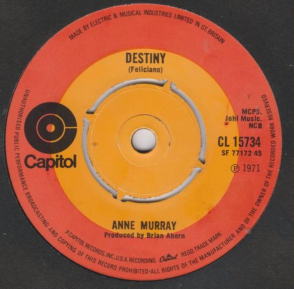 7inch Record ANNE MURRAY - Destiny / Let Me Be The One CL15734 Capitol Records 1971 UK Pop Used
7inch Record ANNE MURRAY - Destiny / Let Me Be The One CL15734 Capitol Records 1971 UK Pop Used