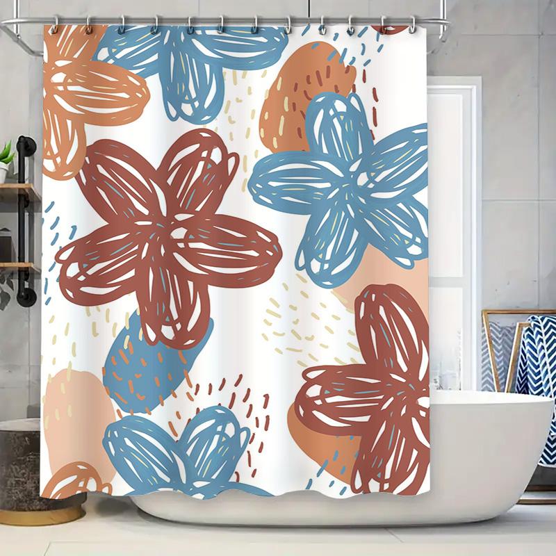 Modern Floral Print Shower Curtain Set Waterproof Bath Decor with Colorful Flowers Blue Brown, 72x84 Inches 90x180cm
Modern Floral Print Shower Curtain Set Waterproof Bath Decor with Colorful Flowers Blue Brown, 72x84 Inches 90x180cm