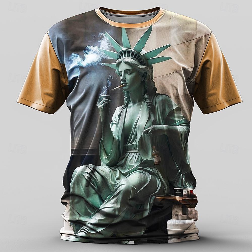 Men s Graphic Statue Of Liberty T Shirt Short Sleeve T shirt 3D Print Crew Neck Shirt Retro Vintage Casual Street XL
Men s Graphic Statue Of Liberty T Shirt Short Sleeve T shirt 3D Print Crew Neck Shirt Retro Vintage Casual Street XL