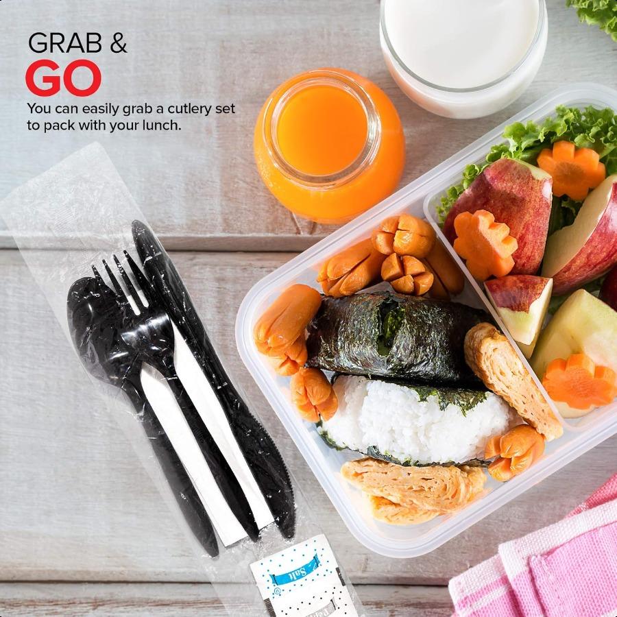 Индивидуально упакованный набор пластиковых столовых приборов с салфеткой + пакетики соли и перца в черном цвете 50 штук Предварительно упакованные одноразовые серебристые United States
Индивидуально упакованный набор пластиковых столовых приборов с салфеткой + пакетики соли и перца в черном цвете 50 штук Предварительно упакованные одноразовые серебристые United States