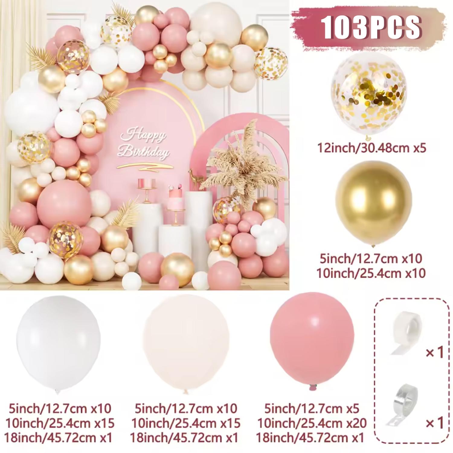 103pcs Retro Pink White Gold Balloons Garland Arch Kit Birthday Party Decoration Kids Baby Shower Wedding Party Supplies Letax B Other
103pcs Retro Pink White Gold Balloons Garland Arch Kit Birthday Party Decoration Kids Baby Shower Wedding Party Supplies Letax B Other