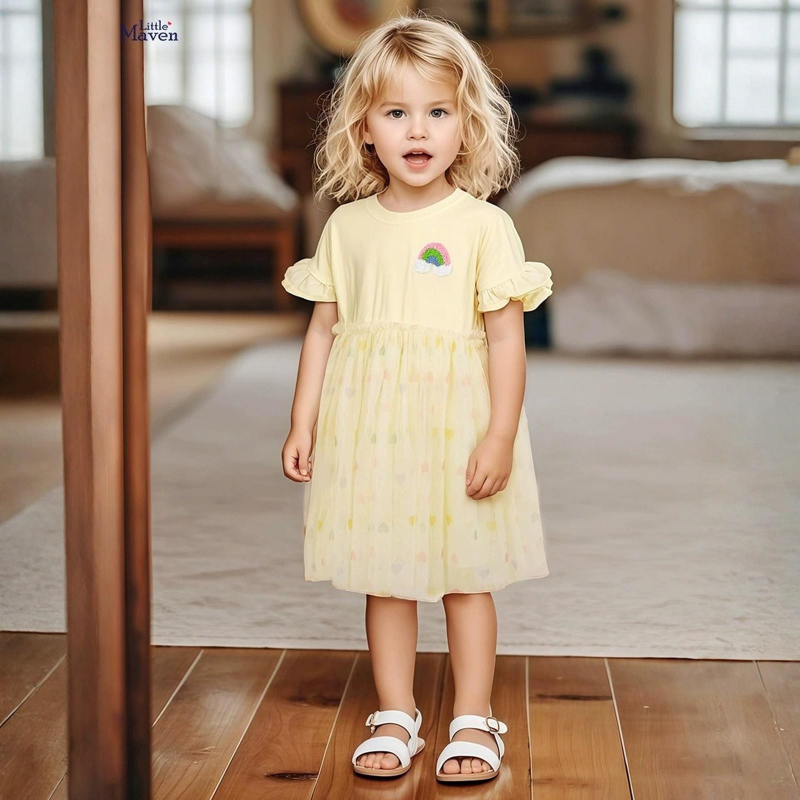 Милое хлопковое платье для девочек с рукавами-рюшами и юбкой из тюля 100 бежевый
Милое хлопковое платье для девочек с рукавами-рюшами и юбкой из тюля 100 бежевый