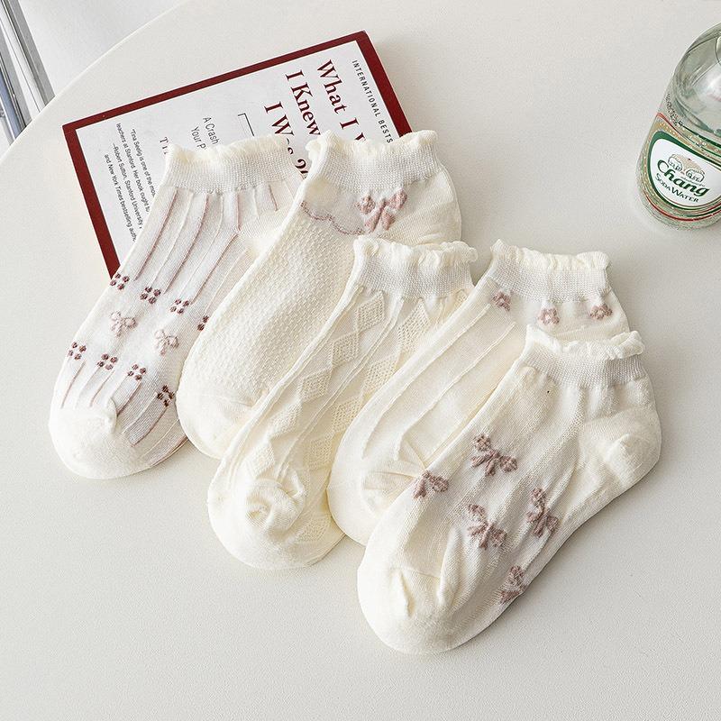 White Socks, Thin Boat Socks for Spring and Summer, Cartoon Bow Low-top Invisible Socks, Lace Socks, Girls Socks 1 pair
White Socks, Thin Boat Socks for Spring and Summer, Cartoon Bow Low-top Invisible Socks, Lace Socks, Girls Socks 1 pair