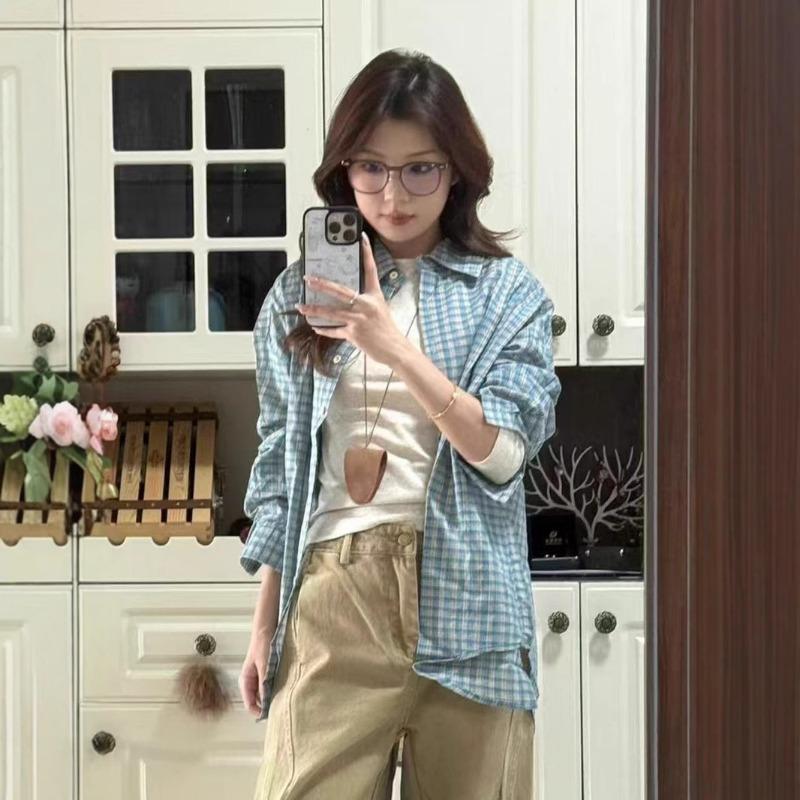 Blue Plaid Shirt for Women Early Autumn New Loose and Versatile Top S синий
Blue Plaid Shirt for Women Early Autumn New Loose and Versatile Top S синий