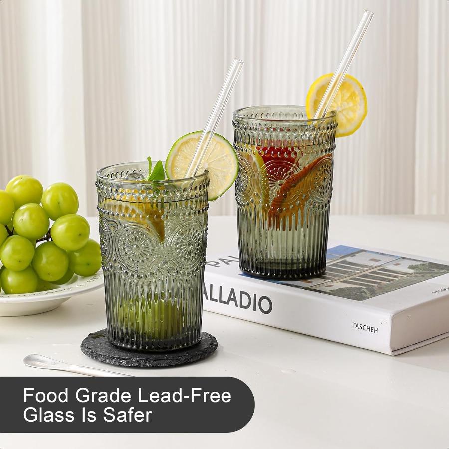 Винтажная стеклянная посуда, набор из 6 стаканов для питья по 13 унций, серые текстурированные стаканы из стекла с цветочным дизайном, тисненая полосатая посуда для напитков для United States
Винтажная стеклянная посуда, набор из 6 стаканов для питья по 13 унций, серые текстурированные стаканы из стекла с цветочным дизайном, тисненая полосатая посуда для напитков для United States