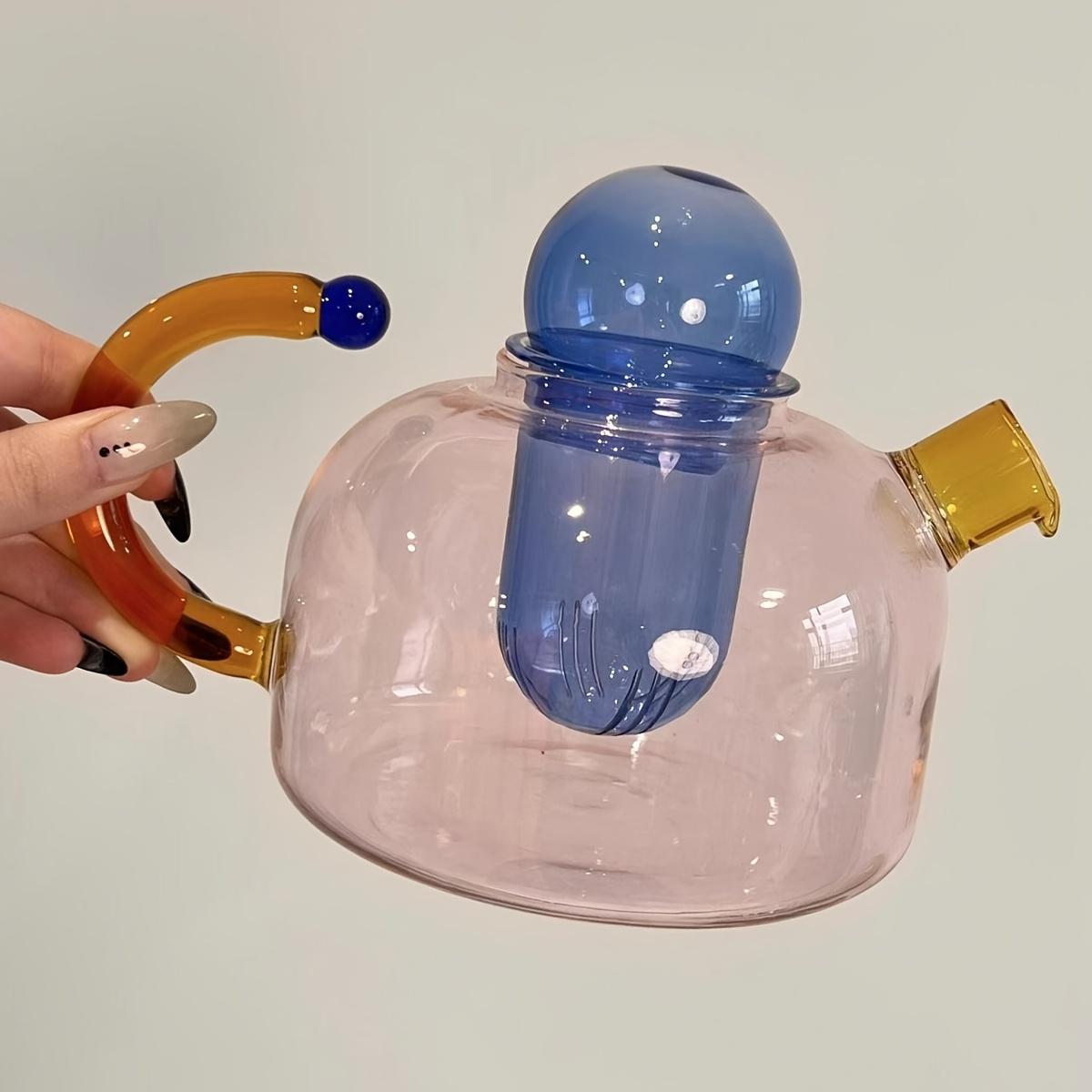 1pc Heat Resistant Glass Teapot with Infuser Color Matching Blue and Green Design, Perfect for Loose Leaf, Flower Tea, and Cold Beverages like Iced
1pc Heat Resistant Glass Teapot with Infuser Color Matching Blue and Green Design, Perfect for Loose Leaf, Flower Tea, and Cold Beverages like Iced