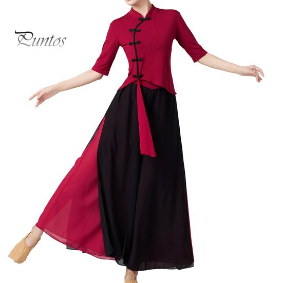 2 шт./компл., женская танцевальная одежда, топы с воротником Ципао и половиной рукавов, широкие брюки с высокой талией, длинные брюки, цветной классический танцевальный наряд XL красный
2 шт./компл., женская танцевальная одежда, топы с воротником Ципао и половиной рукавов, широкие брюки с высокой талией, длинные брюки, цветной классический танцевальный наряд XL красный