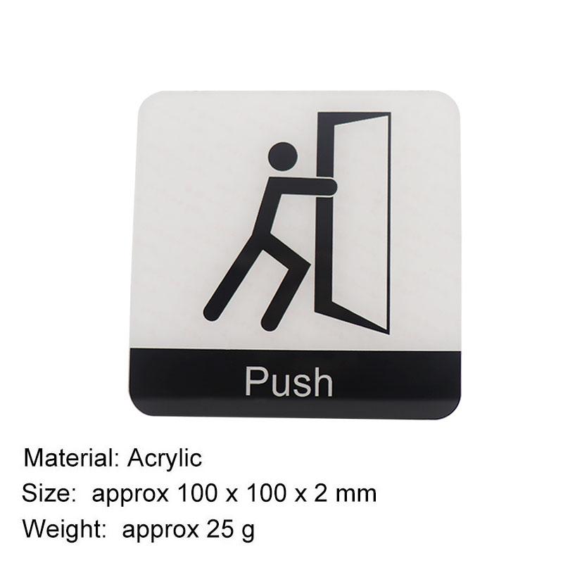 Табличка на дверь толкай тяни Самоклеящаяся акриловая наклейка Офис Толкай Тяни Вход Выход Дверь Стеклянная дверь Наклейка Табличка black-push
