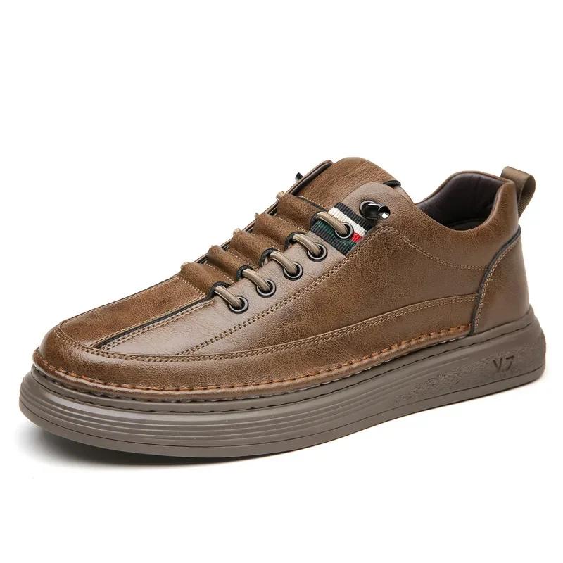 Brand New Men Shoes Fashion Genuine Leather Casual Shoes Spring Concise Flat Skate Shoes Young Man Cool Slip-on Loafers 44 шоколадний
Brand New Men Shoes Fashion Genuine Leather Casual Shoes Spring Concise Flat Skate Shoes Young Man Cool Slip-on Loafers 44 шоколадний