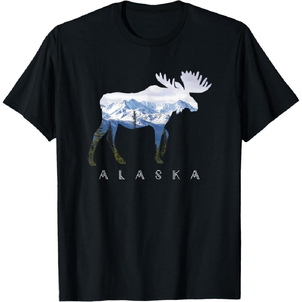 Alaska Day Moose Snowy Mountain T-Shirt T-Shirt S
Alaska Day Moose Snowy Mountain T-Shirt T-Shirt S