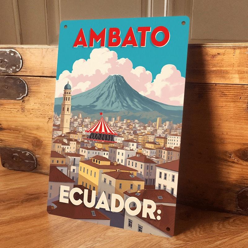 1 piece: Ecuadorian Ambato vintage tinplate painting, Andean mountain town volcano circus tent pattern, suitable for living room 20x30cm
1 piece: Ecuadorian Ambato vintage tinplate painting, Andean mountain town volcano circus tent pattern, suitable for living room 20x30cm