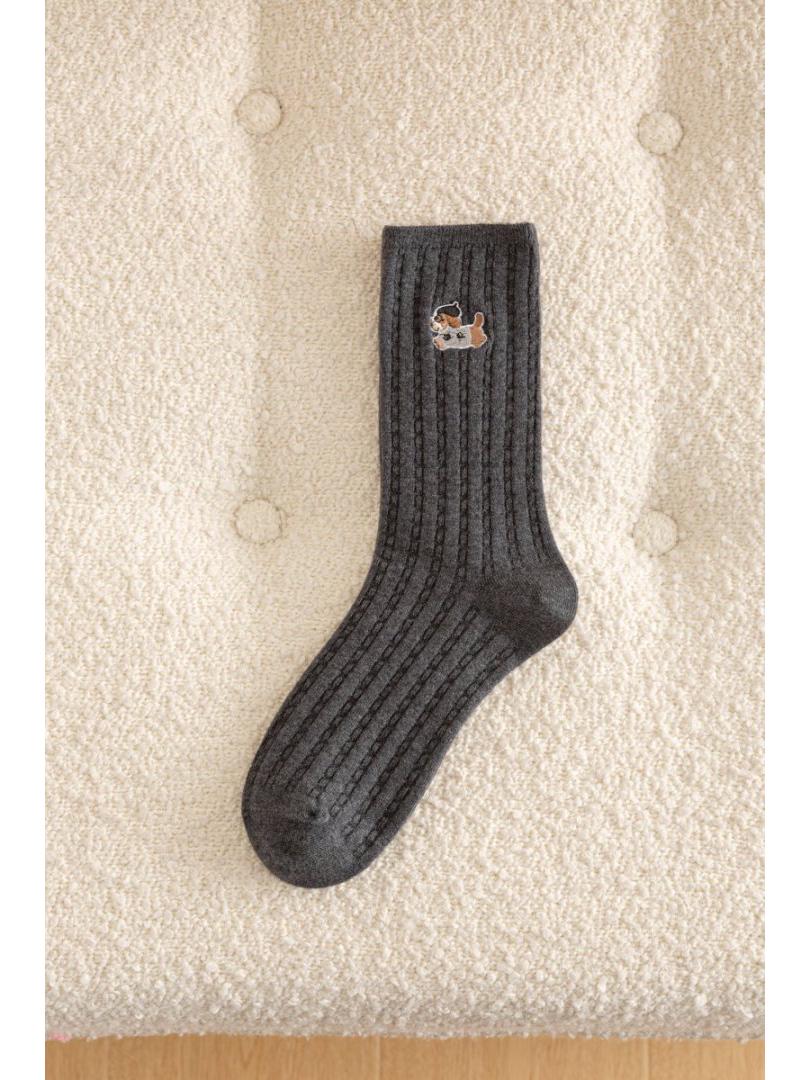 Women s Japanese Style Black & White Embroidered Ribbed Wool Mid-Calf Socks - Thick, Warm, Loose Fit for Autumn & Winter One Size
Women s Japanese Style Black & White Embroidered Ribbed Wool Mid-Calf Socks - Thick, Warm, Loose Fit for Autumn & Winter One Size