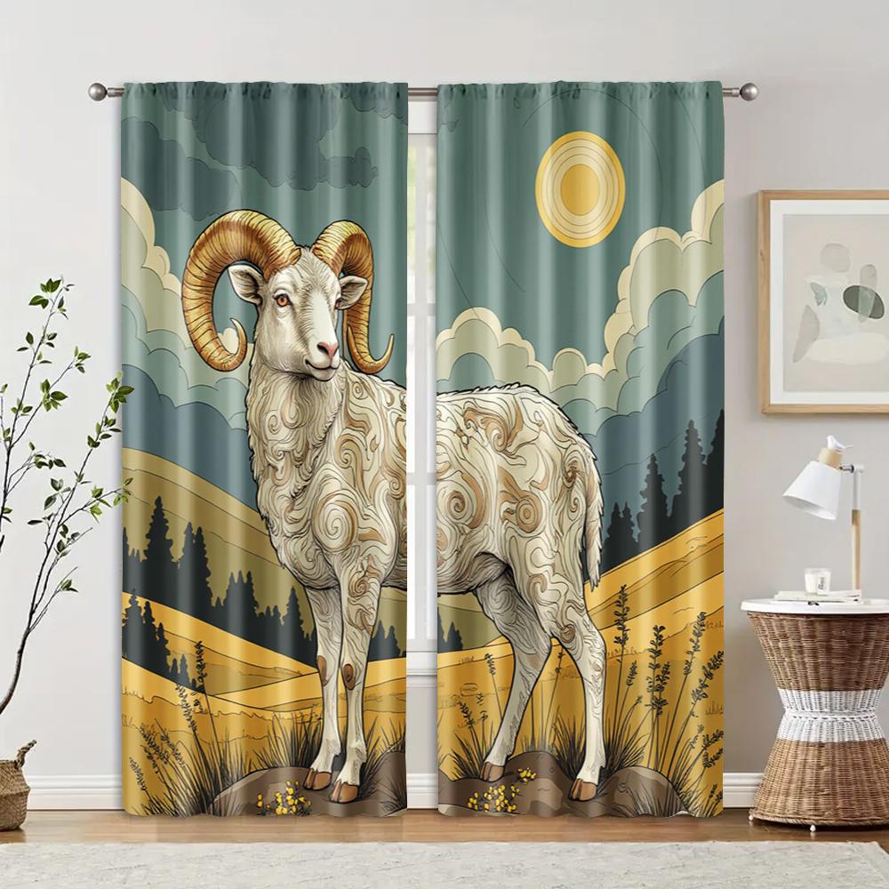 Set Of 2 Filtering Curtains Excluding Rods Non Movable Without Batteries Sheep Prairie Use Bedrooms Living Curtain Polyester Perfect For Sleeping Area W100*H70(CM)-Rod Pocket&2PCS
Set Of 2 Filtering Curtains Excluding Rods Non Movable Without Batteries Sheep Prairie Use Bedrooms Living Curtain Polyester Perfect For Sleeping Area W100*H70(CM)-Rod Pocket&2PCS