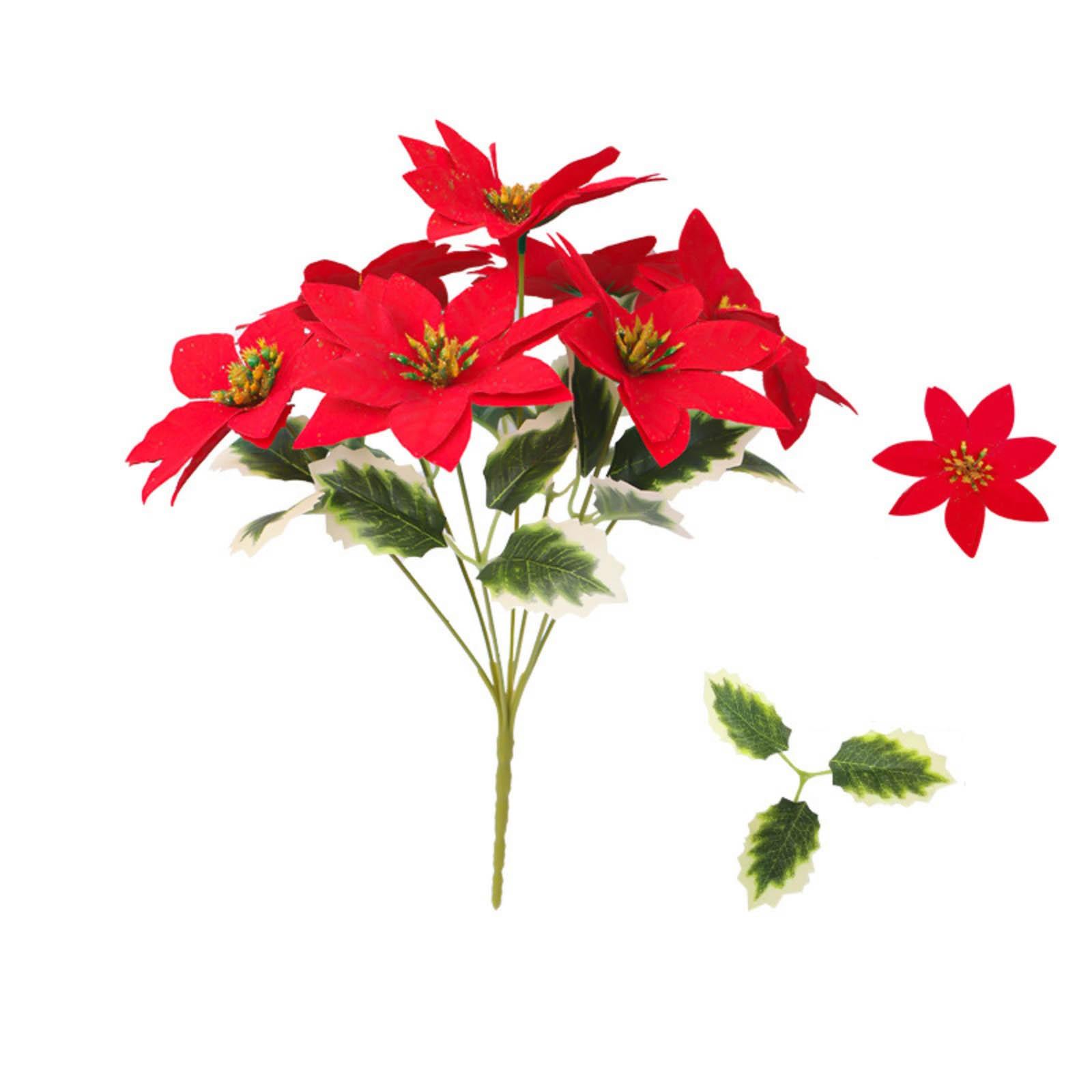 Christmas Flower Artificial Poinsettia Bouquet Multi-Color Design Potted Decor Style Festive Tabletop Decoration Accessory One Size
Christmas Flower Artificial Poinsettia Bouquet Multi-Color Design Potted Decor Style Festive Tabletop Decoration Accessory One Size
