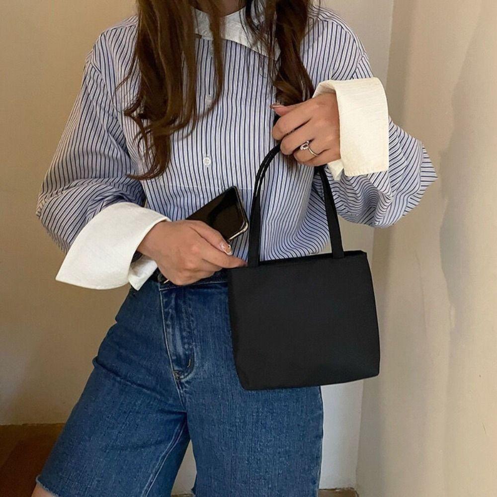 Solid Color Canvas Handbag Oxford Cloth Small Square Bag Fashion Women Tote Bag Streetwear
Solid Color Canvas Handbag Oxford Cloth Small Square Bag Fashion Women Tote Bag Streetwear