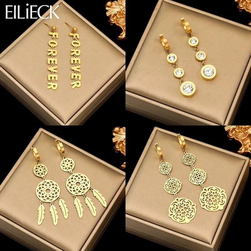 EILIECK серьги-подвески из нержавеющей стали 316L с цирконием и перьями FOREVER для женщин, модные висячие уши, позолоченные ювелирные изделия, подарок
EILIECK серьги-подвески из нержавеющей стали 316L с цирконием и перьями FOREVER для женщин, модные висячие уши, позолоченные ювелирные изделия, подарок