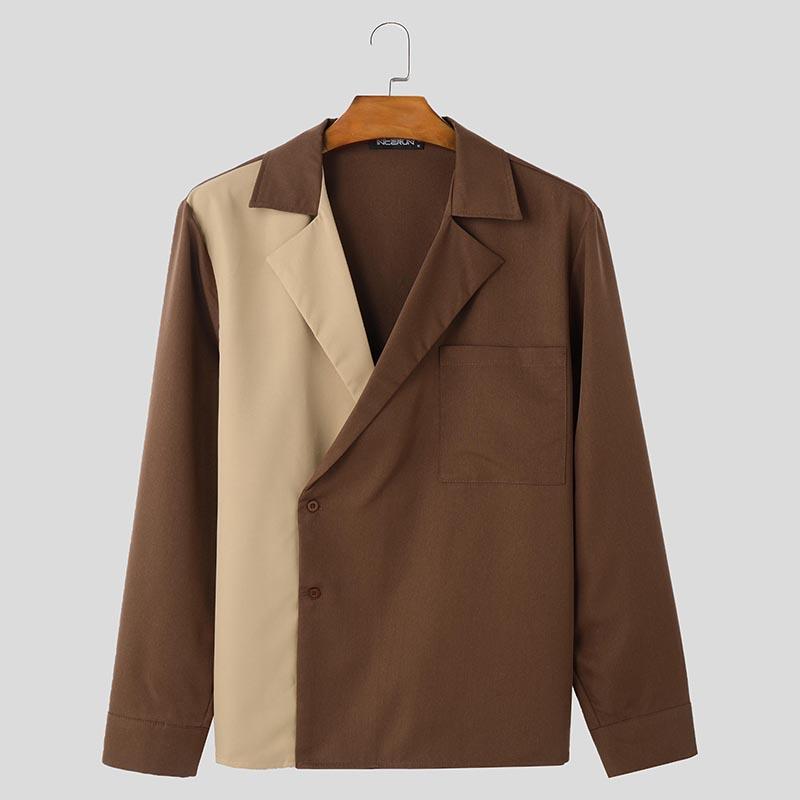 INCERUN Мужские повседневные рубашки с отложным воротником, длинным рукавом, косой планкой, пуговицами и строчкой 4XL коричневый
INCERUN Мужские повседневные рубашки с отложным воротником, длинным рукавом, косой планкой, пуговицами и строчкой 4XL коричневый