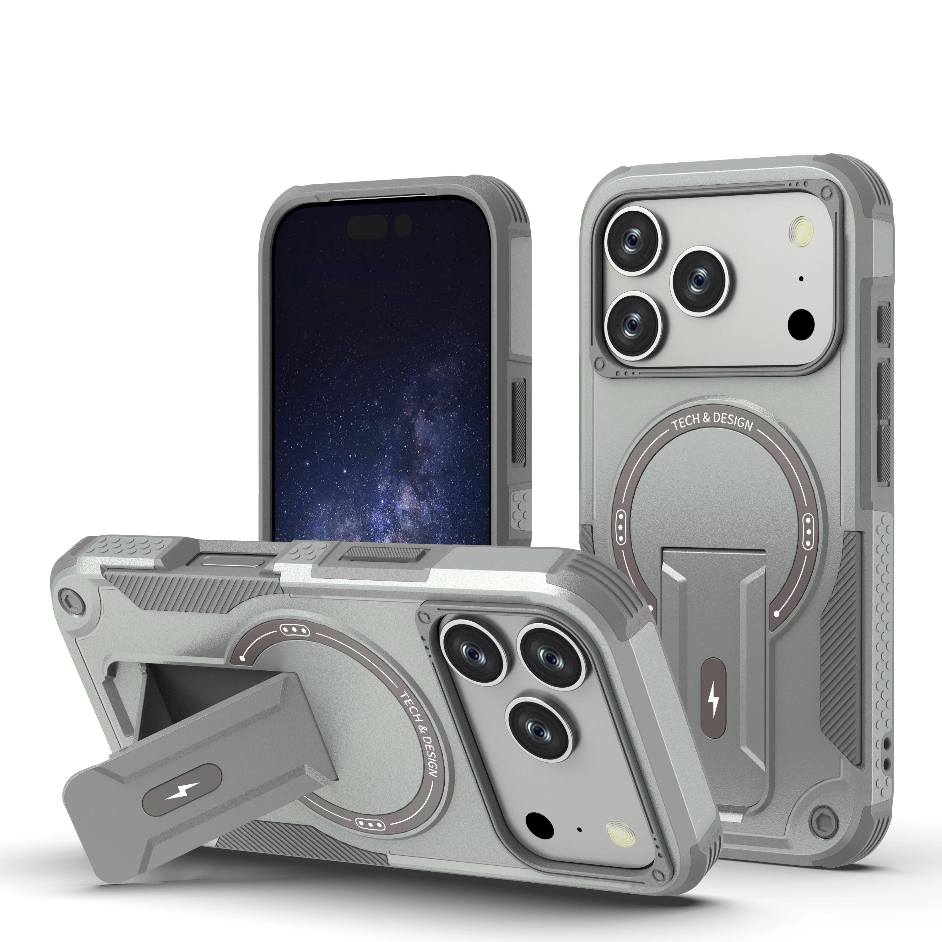 Rugged Magnetic Charging Armor Phone Case for IPhone 17 Air 16E 15 14 Plus 13 12 Pro Max 11 Folding Invisible Bracket Hard Cover iPhone 14 сірий колір
Rugged Magnetic Charging Armor Phone Case for IPhone 17 Air 16E 15 14 Plus 13 12 Pro Max 11 Folding Invisible Bracket Hard Cover iPhone 14 сірий колір