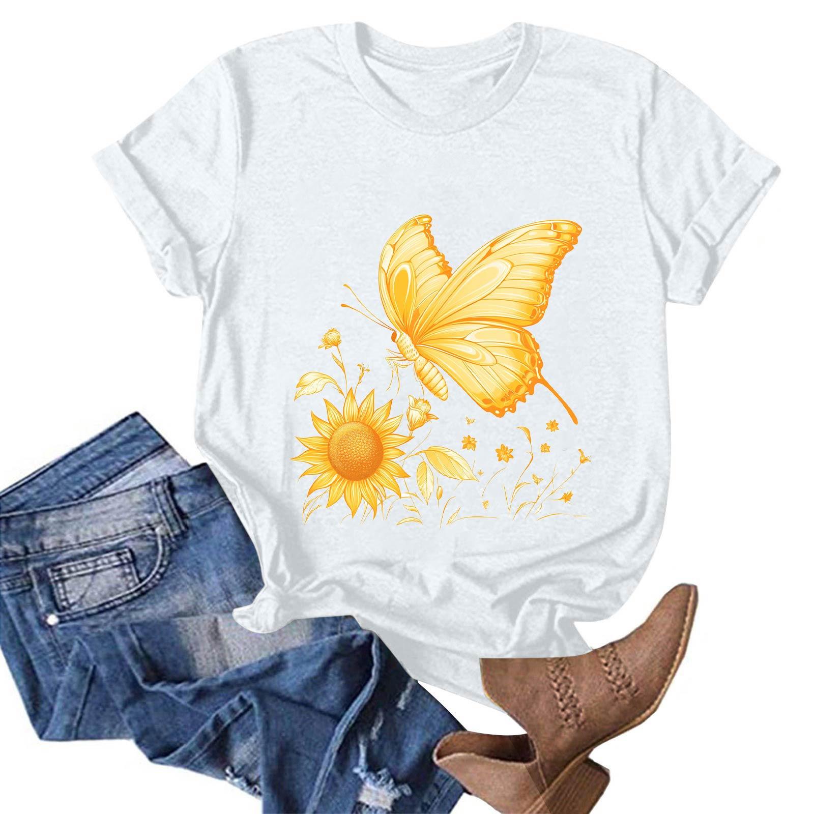 Жіночий модний повсякденний пуловер з принтом і круглим вирізом, футболка з короткими рукавами XL білий
Жіночий модний повсякденний пуловер з принтом і круглим вирізом, футболка з короткими рукавами XL білий