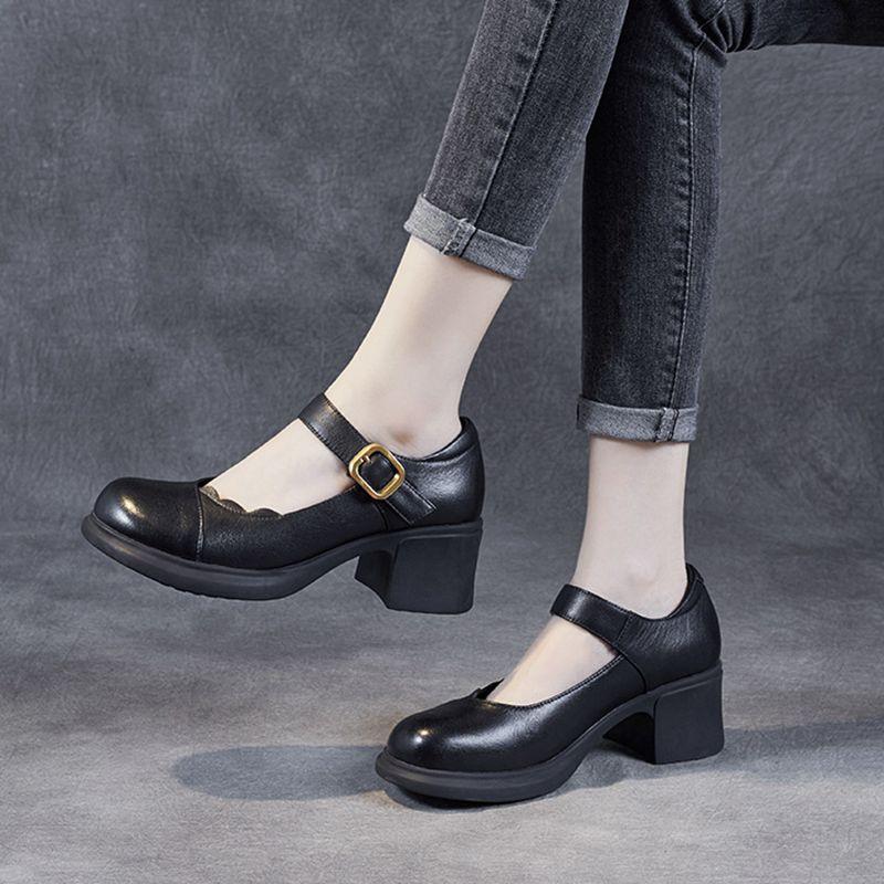 First Layer Cow Leather British Style Shallow Mouth Thick Heel Single Buckle Leather Shoes Soft Lace Women S Shoes
First Layer Cow Leather British Style Shallow Mouth Thick Heel Single Buckle Leather Shoes Soft Lace Women S Shoes