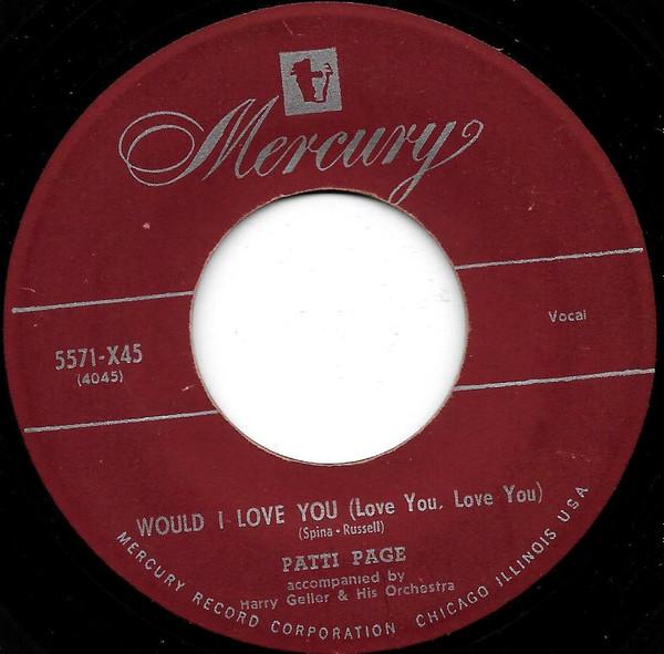 7-дюймовая пластинка PATTI PAGE Would I Love You Love You Love Yo 5571X45 Mercury 1951 US Pop Б/у
7-дюймовая пластинка PATTI PAGE Would I Love You Love You Love Yo 5571X45 Mercury 1951 US Pop Б/у