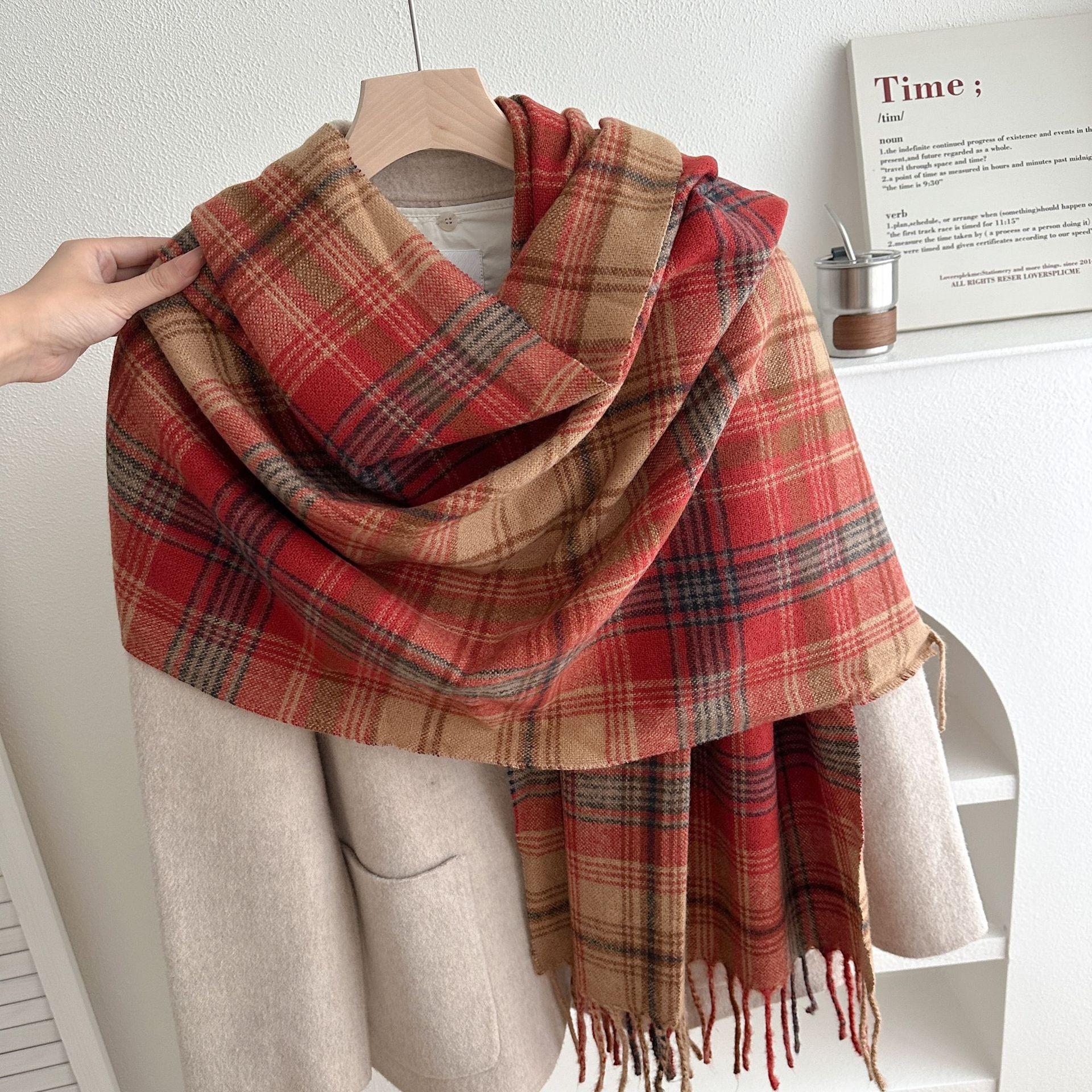 Scarf Women s New Winter Wave Plaid Tassel Thickened Shawl High End Atmosphere Versatile Warm and Cold Proof Scarf 67-180CM
Scarf Women s New Winter Wave Plaid Tassel Thickened Shawl High End Atmosphere Versatile Warm and Cold Proof Scarf 67-180CM