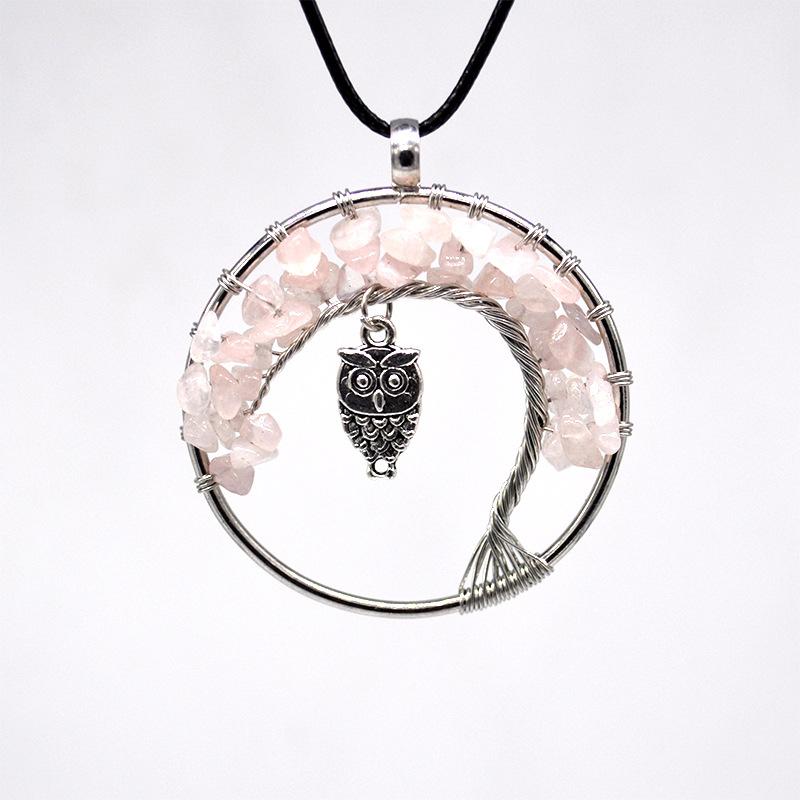 Natural Crystal Gravel Handmade Silk Tree Of Life Necklace, Owl Pendant Necklace N97
Natural Crystal Gravel Handmade Silk Tree Of Life Necklace, Owl Pendant Necklace N97
