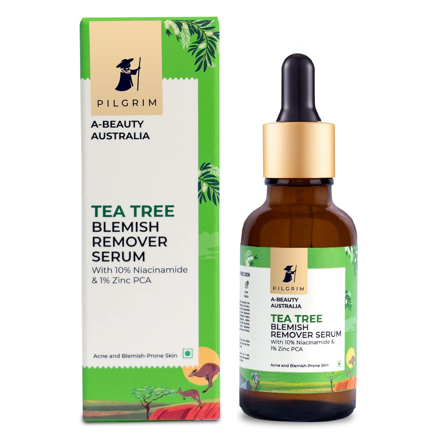 Pilgrim Tea Tree & 10% Niacinamide Serum with Zinc PCA for Acne Prone Skin, Blemish & Scar Reducing, 30 ml
Pilgrim Tea Tree & 10% Niacinamide Serum with Zinc PCA for Acne Prone Skin, Blemish & Scar Reducing, 30 ml