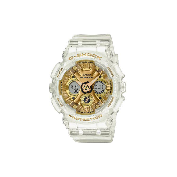 Casio G-Shock Gold Transparent Ice Tough 200M Waterproof Quartz Movement Resin Strap Watch Women watches GMA-S120SG-7APR Gold Dial
Casio G-Shock Gold Transparent Ice Tough 200M Waterproof Quartz Movement Resin Strap Watch Women watches GMA-S120SG-7APR Gold Dial