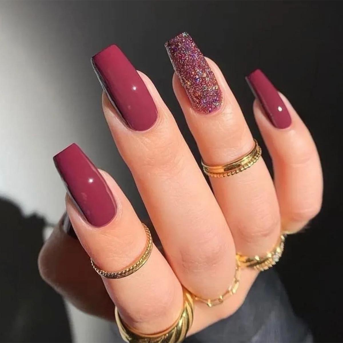 Burgundy and Pink Rectangular Wearable Nail Art Stickers - European & American Style False Nail Tips
Burgundy and Pink Rectangular Wearable Nail Art Stickers - European & American Style False Nail Tips
