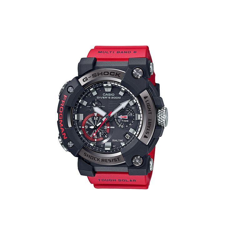 G-Shock Marine Series Frogman Dive Shock Resistant Bluetooth Solar Quartz Movement Resin Strap Men watches Black GWF-A1000-1A4 Red Strap
G-Shock Marine Series Frogman Dive Shock Resistant Bluetooth Solar Quartz Movement Resin Strap Men watches Black GWF-A1000-1A4 Red Strap
