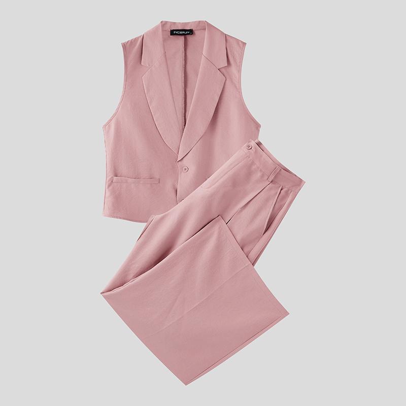 INCERUN 2 шт. Мужской приталенный жилет без рукавов и комплекты длинных прямых брюк 4XL розовый
INCERUN 2 шт. Мужской приталенный жилет без рукавов и комплекты длинных прямых брюк 4XL розовый