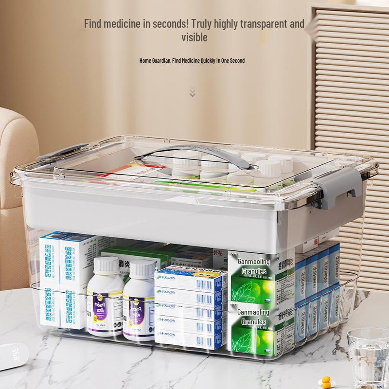 Large Capacity Portable Transparent First-Aid Box with Multi-Layer Medicine Storage Small 15.1*21.2*9.3cm
Large Capacity Portable Transparent First-Aid Box with Multi-Layer Medicine Storage Small 15.1*21.2*9.3cm