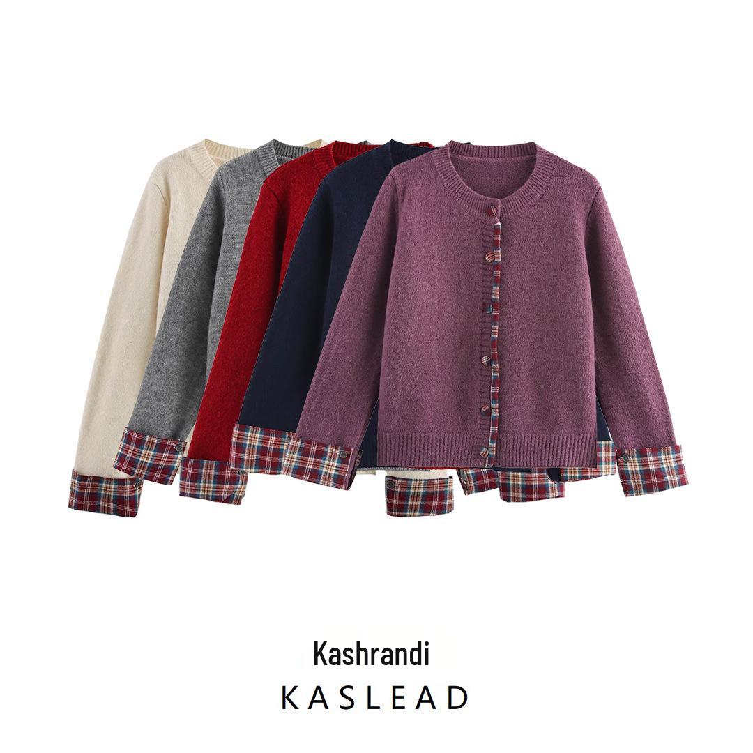 2024 Winter Women s European & American Plaid Patchwork Round Neck Knit Cardigan Sweater. One Size
2024 Winter Women s European & American Plaid Patchwork Round Neck Knit Cardigan Sweater. One Size