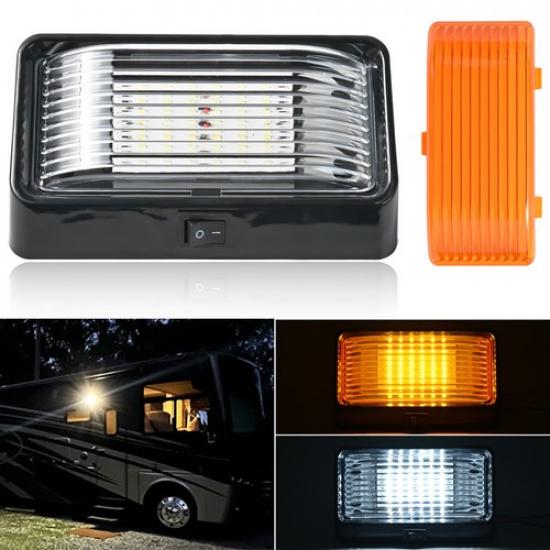 Light Fixture LED RV Exterior Porch Utility Light 12V w/Switch Clear/Amber Lens.
Light Fixture LED RV Exterior Porch Utility Light 12V w/Switch Clear/Amber Lens.