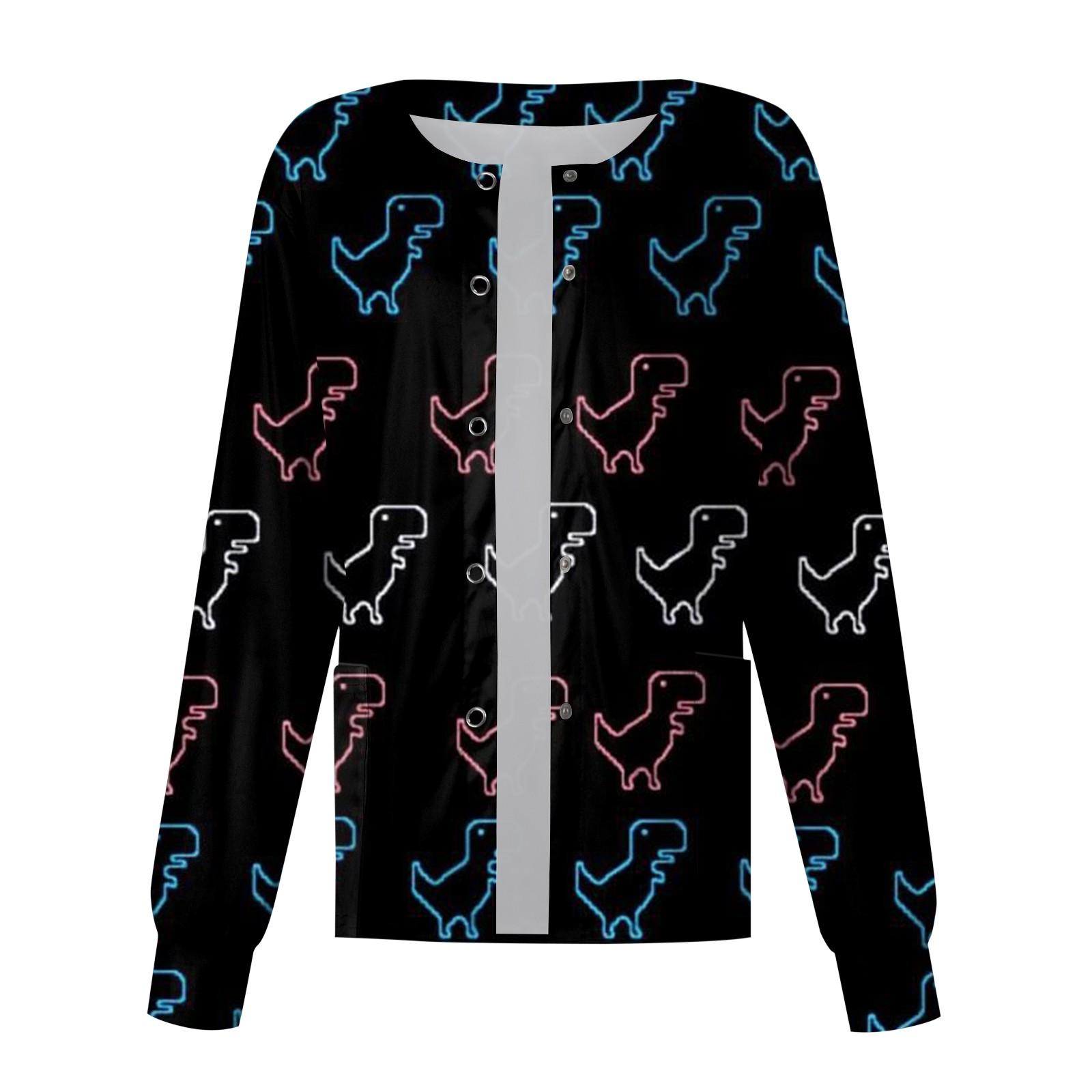 Женский однобортный защитный комбинезон с длинным рукавом и рисунком динозавра, карманный рабочий воротник-стойка, кардиган, куртка, топ S серый
Женский однобортный защитный комбинезон с длинным рукавом и рисунком динозавра, карманный рабочий воротник-стойка, кардиган, куртка, топ S серый