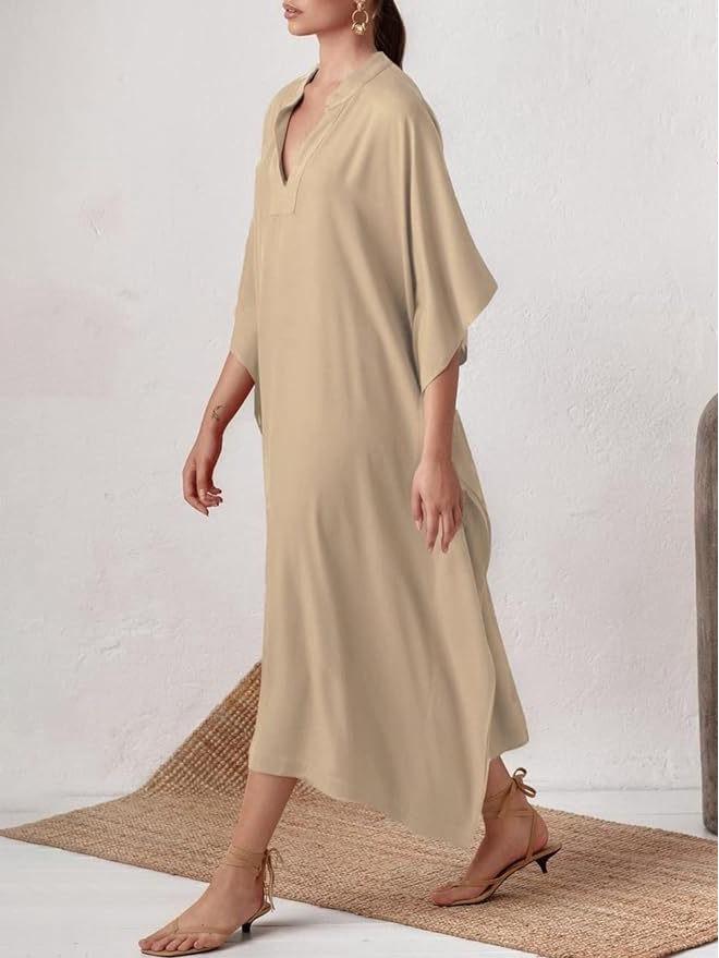 Шелковистое полиэстеровое длинное пляжное платье-накидка One Size
Шелковистое полиэстеровое длинное пляжное платье-накидка One Size