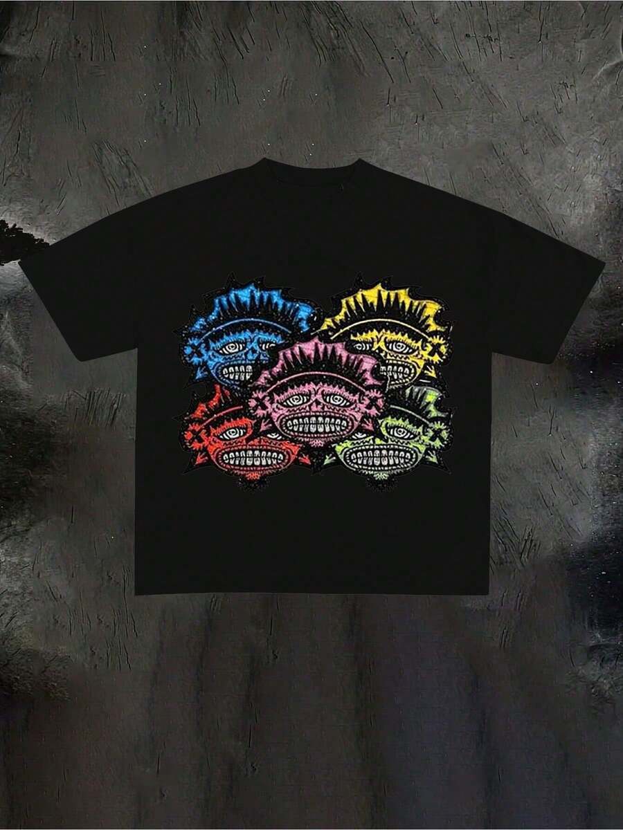 Y2K Colorful Grotesque Face Graphic TeeCasual PrintComfortable And VersatilePure Cotton 220g Printed TShirtUnisex Style 4XL
Y2K Colorful Grotesque Face Graphic TeeCasual PrintComfortable And VersatilePure Cotton 220g Printed TShirtUnisex Style 4XL