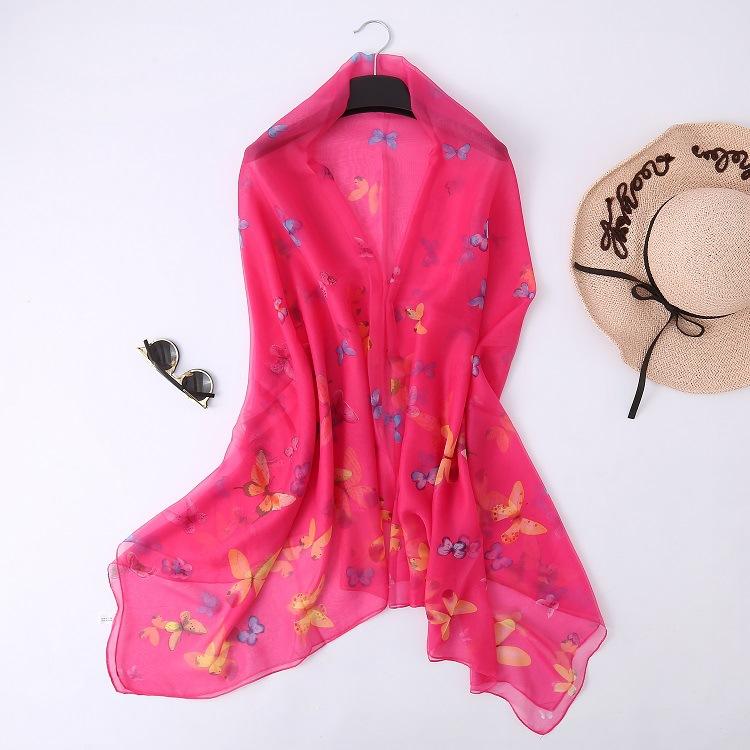 Korean Version of Summer Sun Protection Beach Towel Color Butterfly Printed Soft Yarn Scarf Women s Long Shawl Scarf 140*180cm
Korean Version of Summer Sun Protection Beach Towel Color Butterfly Printed Soft Yarn Scarf Women s Long Shawl Scarf 140*180cm