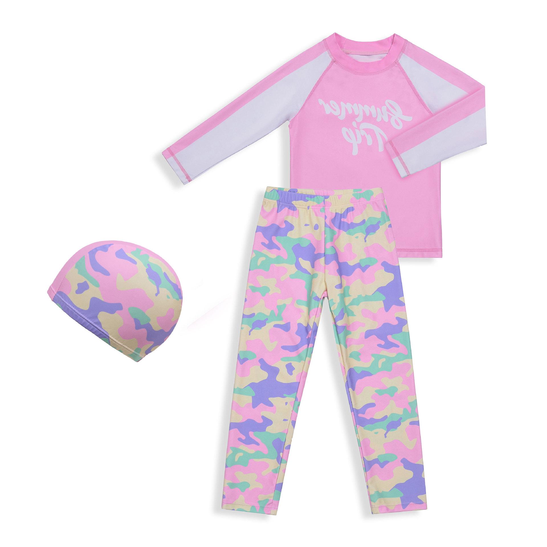 Girls Pink Camouflage Two-Piece Sun Protection Swimsuit with Long Sleeve Top and Pants 160: Height 150cm, Weight under 40kg
Girls Pink Camouflage Two-Piece Sun Protection Swimsuit with Long Sleeve Top and Pants 160: Height 150cm, Weight under 40kg