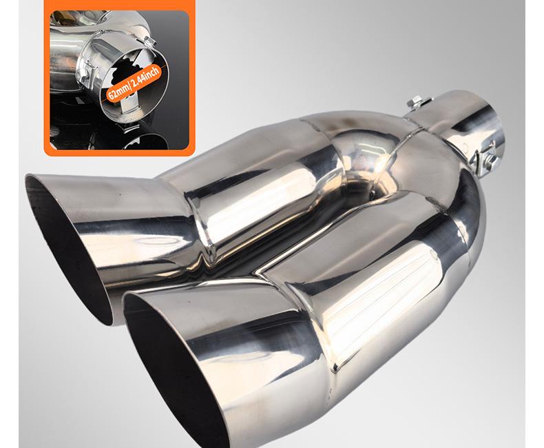 Зеркально-черная нержавеющая сталь выхлопная труба с двумя выходами для диаметра 6,2 см
Зеркально-черная нержавеющая сталь выхлопная труба с двумя выходами для диаметра 6,2 см