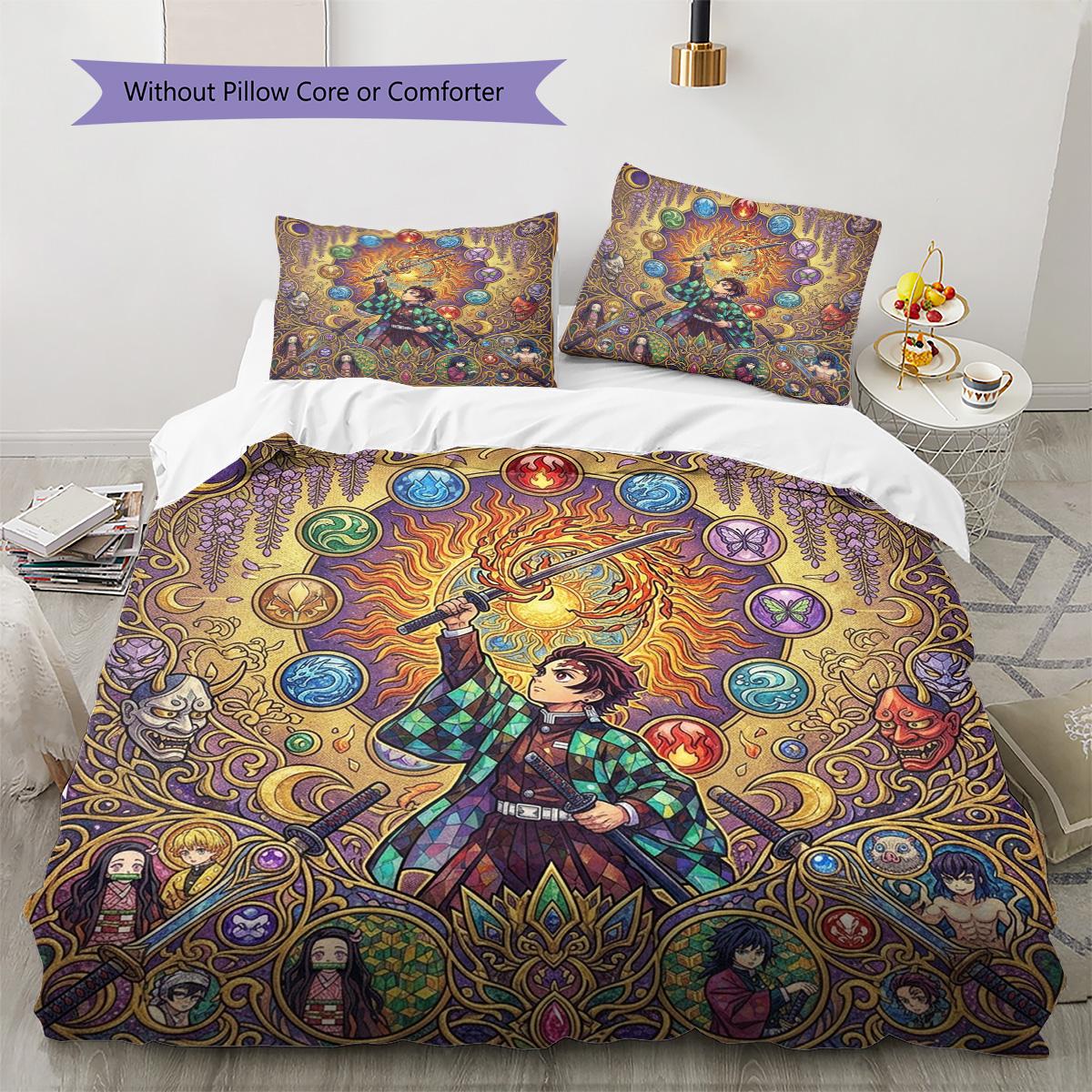 Demon Slayer Tanjiro Pattern Bedding Quilt Set Quilt Cover Pillowcase Home Decoration Birthday Gift (1 * duvet cover + 2 * pillowcase, without core) 135x200cm
Demon Slayer Tanjiro Pattern Bedding Quilt Set Quilt Cover Pillowcase Home Decoration Birthday Gift (1 * duvet cover + 2 * pillowcase, without core) 135x200cm