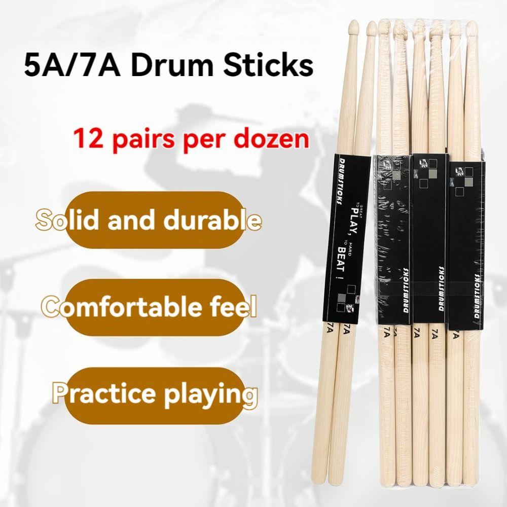 12Pair Oval-shaped Tip 5A/7A Drum Sticks Classic Drum Mallets Maple Wood Drumsticks Acoustic 7A
12Pair Oval-shaped Tip 5A/7A Drum Sticks Classic Drum Mallets Maple Wood Drumsticks Acoustic 7A