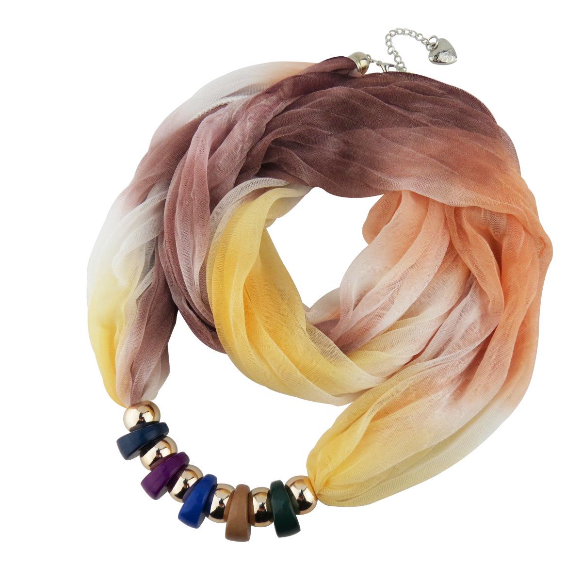 Colorful Ombre Scarf Necklace with Beaded Pendant – Fashionable Infinity Scarf for Women, Vibrant Statement Jewelry 150cm
Colorful Ombre Scarf Necklace with Beaded Pendant – Fashionable Infinity Scarf for Women, Vibrant Statement Jewelry 150cm