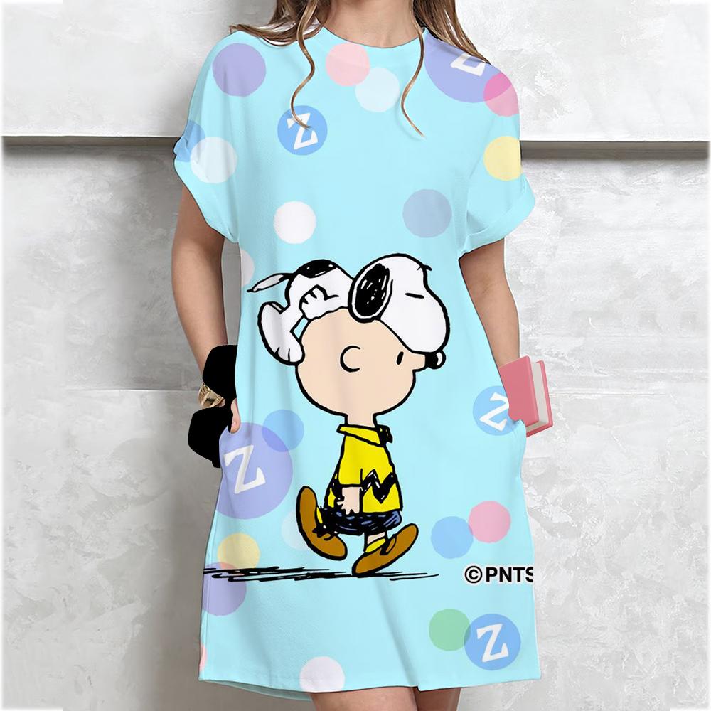 Жіноча сукня з принтом Snoopy Літня вільна з принтом Круглий виріз Короткий рукав Зручна Повсякденна Великого розміру 6XL
Жіноча сукня з принтом Snoopy Літня вільна з принтом Круглий виріз Короткий рукав Зручна Повсякденна Великого розміру 6XL