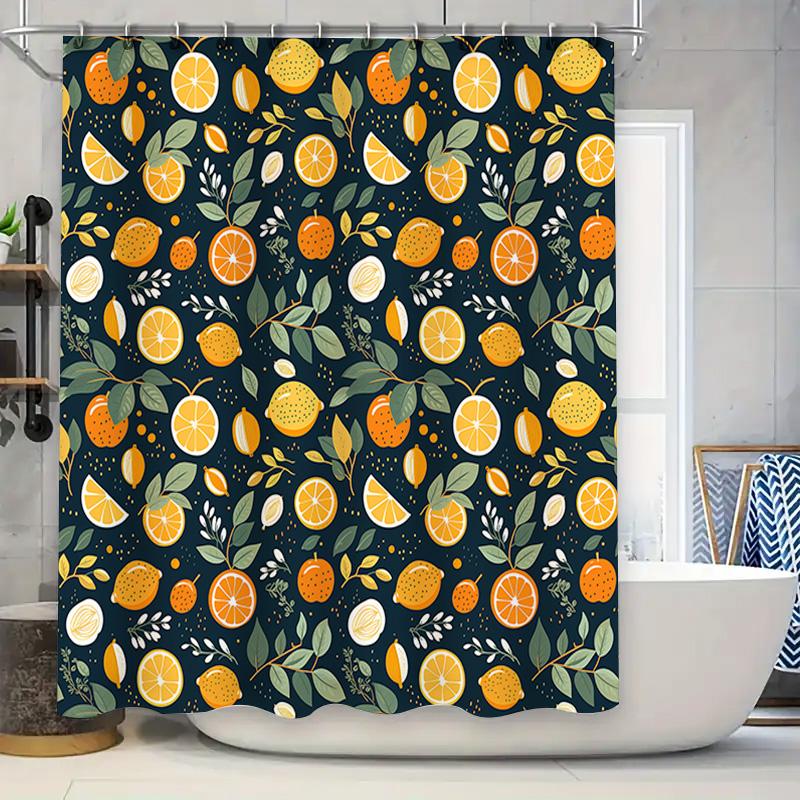 Fruit Pattern Shower Curtain With Orange Lemons Greenery Waterproof For Bathroom Decor Navy Blue W60H190(CM)-1 Pcs
Fruit Pattern Shower Curtain With Orange Lemons Greenery Waterproof For Bathroom Decor Navy Blue W60H190(CM)-1 Pcs